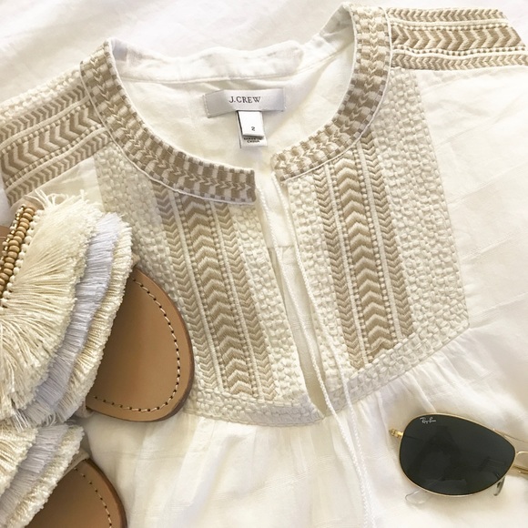 J. Crew Tops - J. Crew Embroidered Top/Tunic SZ 2